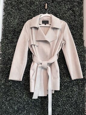Banana Republic Suede-Effect Belted Trench Coat